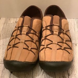 Clarks Springers Slip On Comfort Shoes; Tan Leather 8M Women